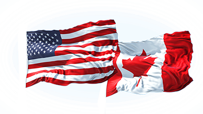 Canada & American Flag